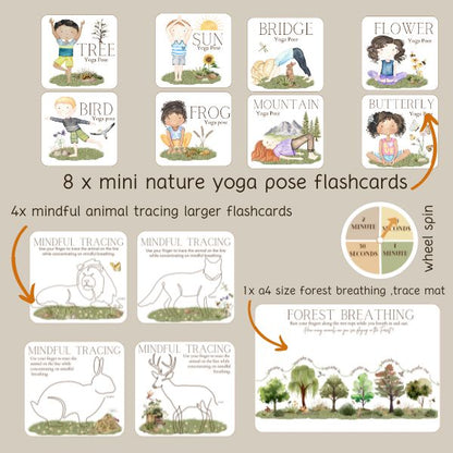 Mindful Yoga Kids Flash Cards | Montessori